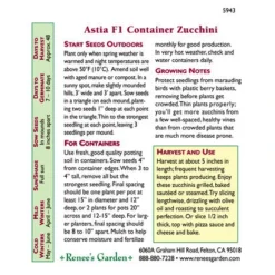 Renee's Garden Squash Summer Zucchini Astia -Groworganic Shop 5943 pb