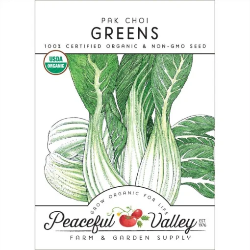 Pak Choi Greens Seeds (Organic) -Groworganic Shop organic greens pak choi