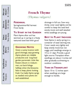 Renee's Garden French Thyme -Groworganic Shop snv4029 pb