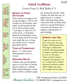 Renee's Garden Onion Scallions Delicious Duo 5 Renee's Garden Onion Scallions Delicious Duo -Groworganic Shop snv4112 pb